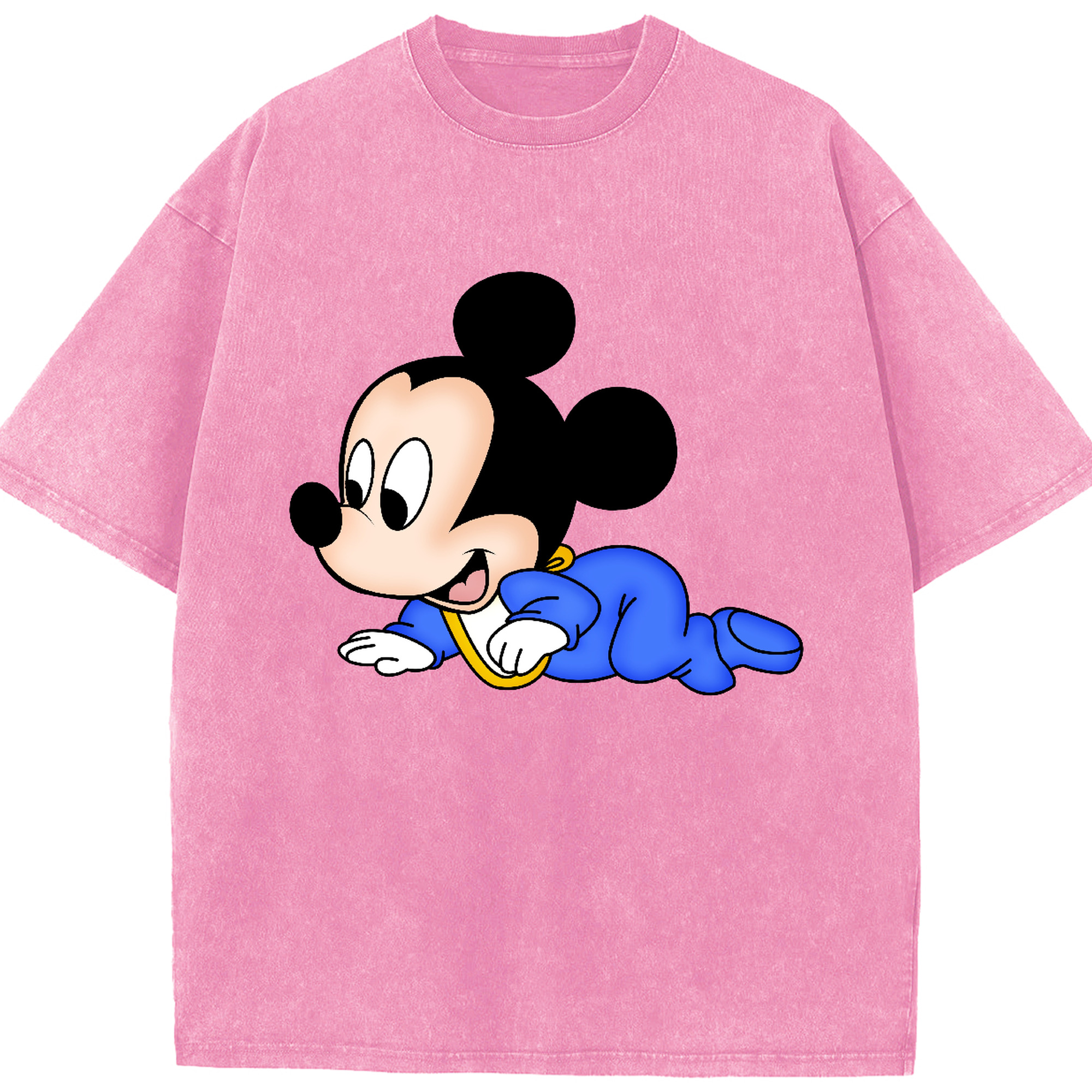 （画像用） ミッキーマウス Mickey Mouse 綿100% ヴィンテージ風 半袖Tシャツ（フロントプリント）